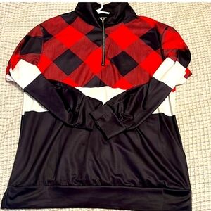 JUST FASHION NOW Oversized Buffalo Plaid Checkered Pullover sz. L